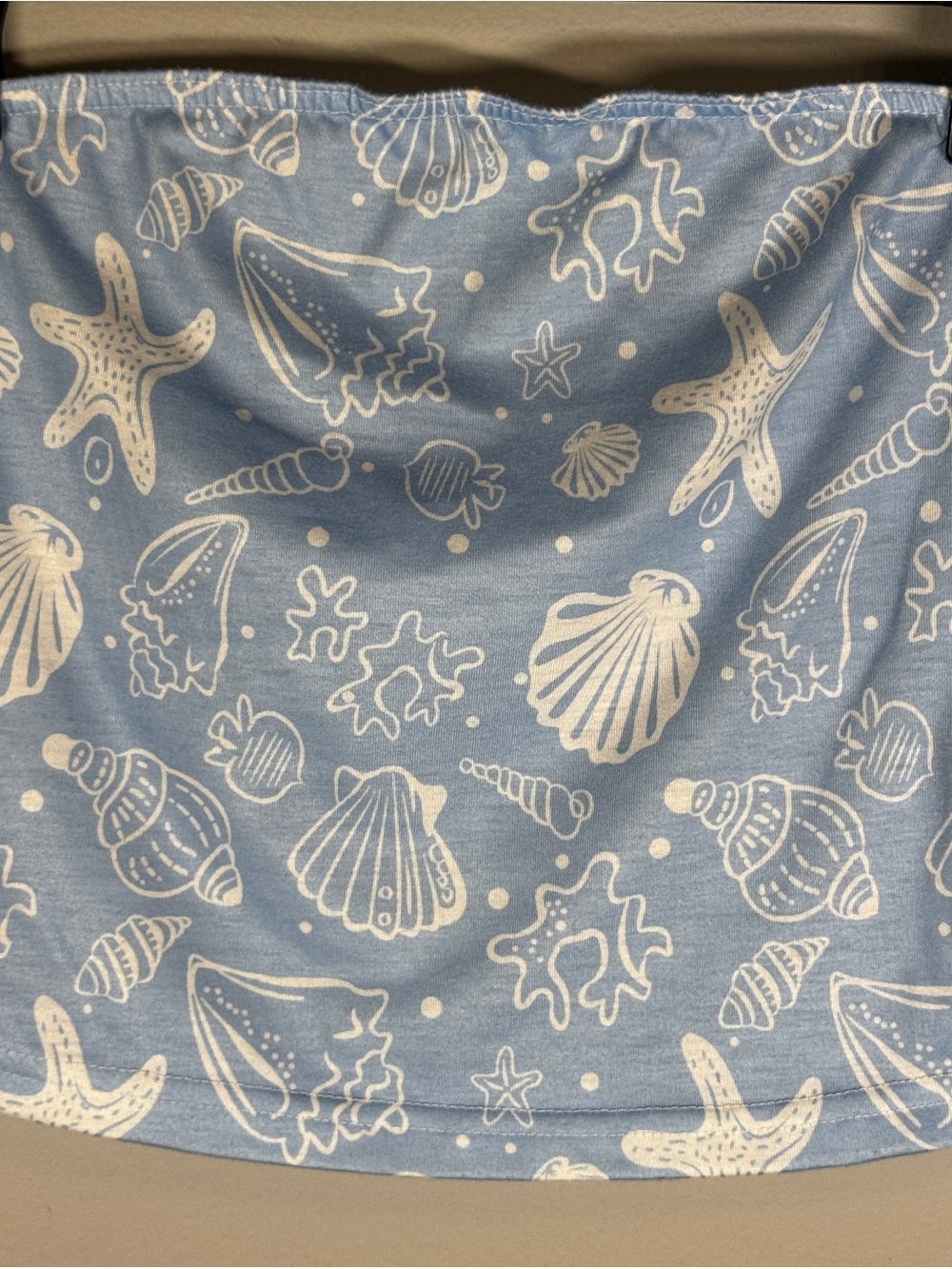 Seashell Print Blue Tube Top